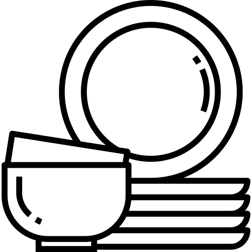 Cup and plates icon